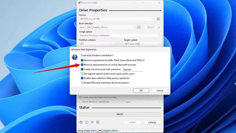 tick-the-box-to-disable-the-microsoft-account-requirement حيلة بسيطة لتثبيت Windows 11 دون الحاجة إلى حساب Microsoft