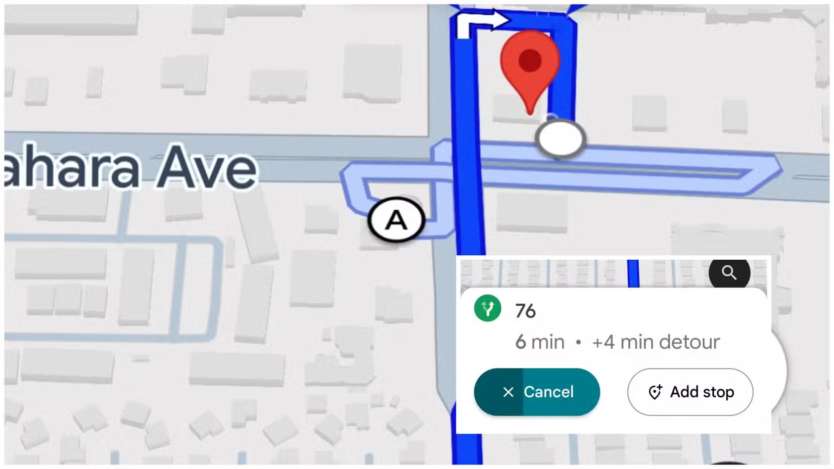 two-images-showing-off-what-it-looks-like-when-you-add-a-stop-in-google-maps إيماءات خرائط Google التي تجعل القيادة أسهل