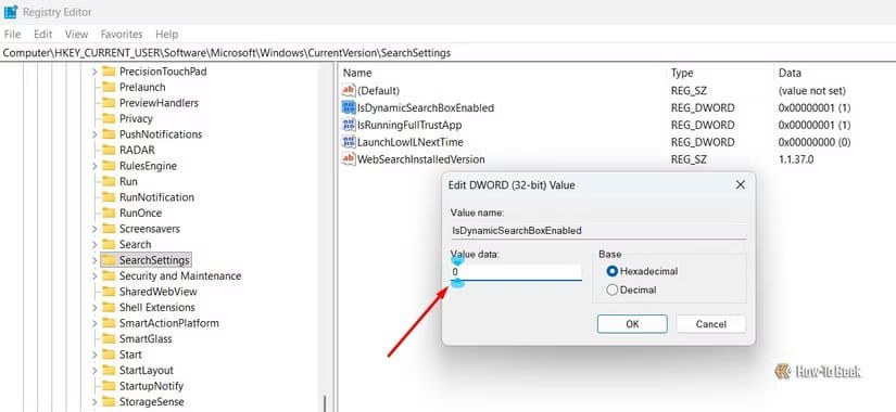 value-data-field-of-the-isdynamicsearchboxenabled-value طريقة بسيطة لإخفاء أيقونات البحث المزعجة من شريط مهام Windows 11