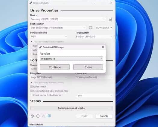 walk-through-the-prompts-rufus-provides-to-pick-the-version-you-want-to-download خطوات تثبيت Windows 11 على أي كمبيوتر غير مدعوم بسهولة تامة