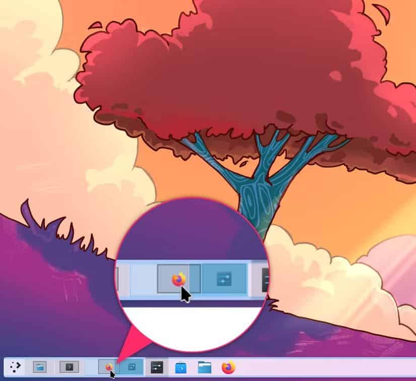 10-dragging-apps-between-virtual-desktops-using-pager-widget-in-kde-plasma حلول فعّالة لأكثر مشاكل Ubuntu شيوعًا باستخدام ملحقات GNOME