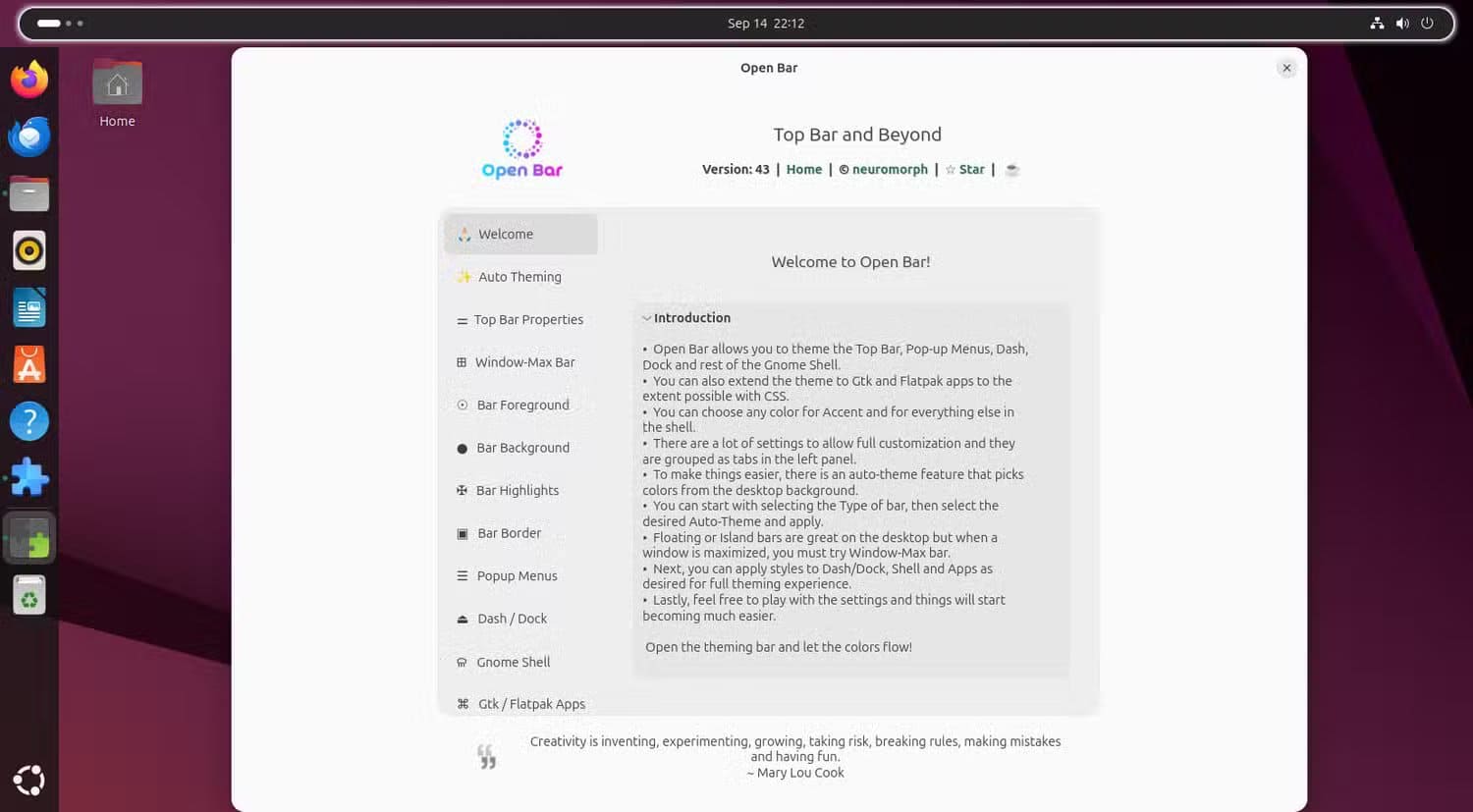 1a-openbar-gnome-extension-settings حلول فعّالة لأكثر مشاكل Ubuntu شيوعًا باستخدام ملحقات GNOME