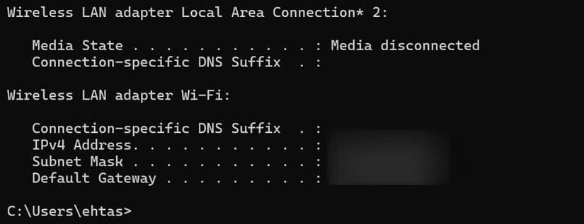 2-getting-an-ipv4-address-from-the-command-prompt-1 تشغيل جهاز الكمبيوتر الذي يعمل بنظام Windows عن بُعد بسهولة وأمان