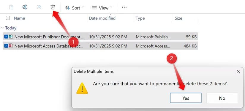 2-permanentally-deleting-files-using-the-recycle-bin-icon-in-files-explorer-on-windows حذف الملفات مباشرة دون المرور بسلة المحذوفات على Windows 11