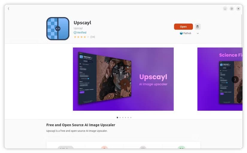 3-upscayl-flatpak-on-gnome-software أفضل 7 تطبيقات Flatpak لمستخدمي لينُكس