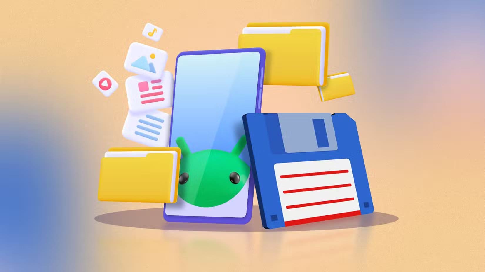 3d-illustration-of-a-smartphone-displaying-the-android-mascot-surrounded-by-floating-folders-and-the-total-commander-file-manager-logo تطور مدير الملفات وأسباب تغيّر أهميته مع الوقت