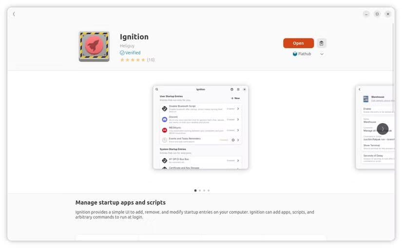 4-ignition-flatpak-on-gnome-software أفضل 7 تطبيقات Flatpak لمستخدمي لينُكس