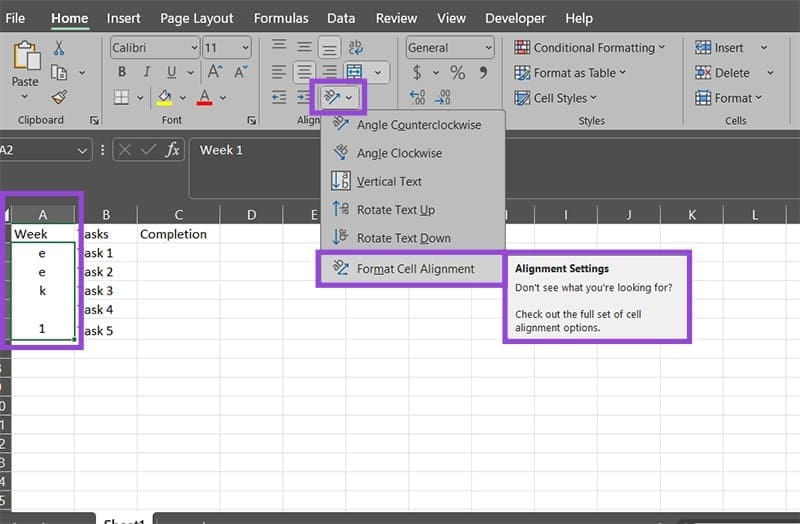 How-to-Write-Vertically-in-Excel-3 كتابة النصوص عموديًا في Excel بسهولة