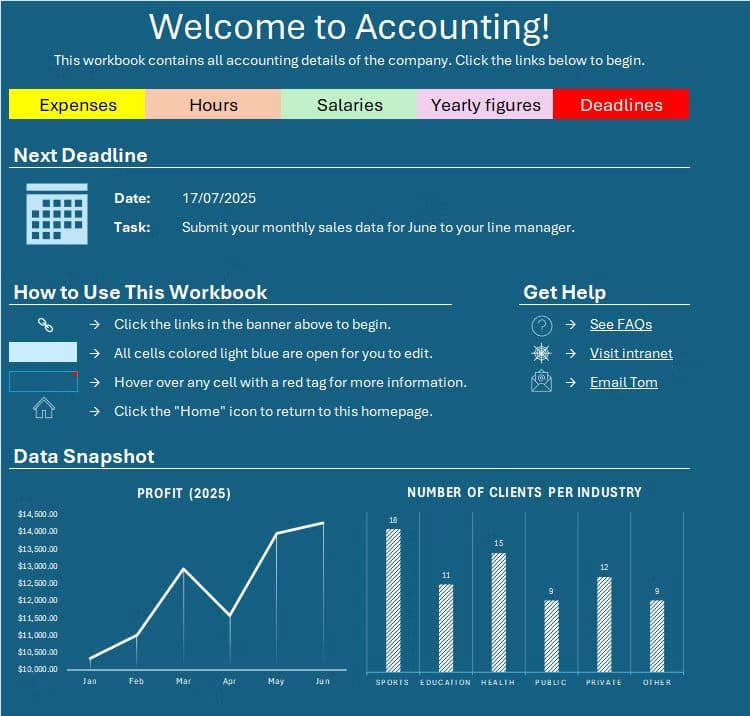 a-homepage-worksheet-in-microsoft-excel عادات يومية ساعدتني على الاستفادة القصوى من أدوات Microsoft 365 للعمل الجماعي