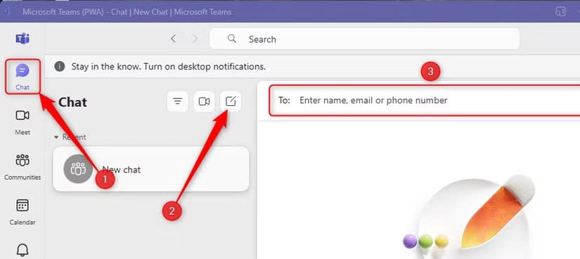 a-new-chat-in-the-microsoft-365-personal-version-of-microsoft-teams عادات يومية ساعدتني على الاستفادة القصوى من أدوات Microsoft 365 للعمل الجماعي
