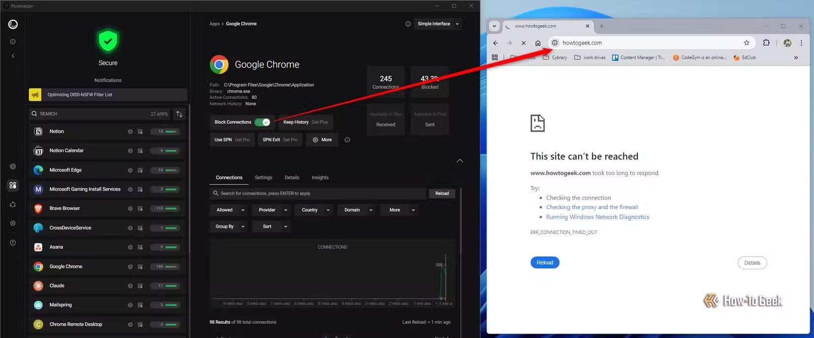 blocking-google-chrome-using-portmaster طريقة بسيطة للحد من وصول التطبيقات إلى الإنترنت دون تعقيد