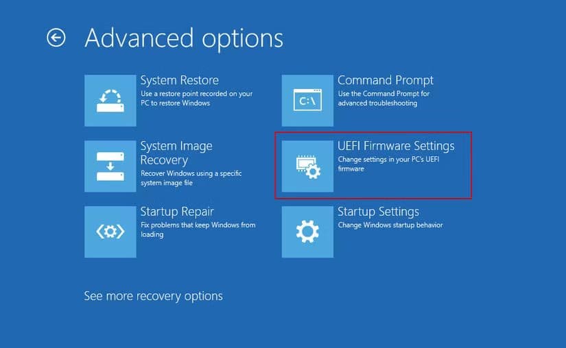booting-into-uefi-bios-settings-through-the-advanced-options-settings-in-windows تشغيل جهاز الكمبيوتر الذي يعمل بنظام Windows عن بُعد بسهولة وأمان