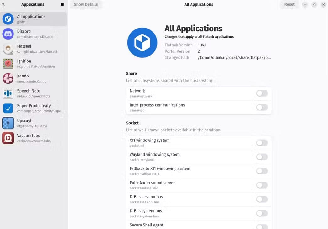 flatseal-user-interface-overview-1 أفضل تطبيقات يبدأ بها مستخدم Linux الجديد للحصول على تجربة مريحة وسلسة