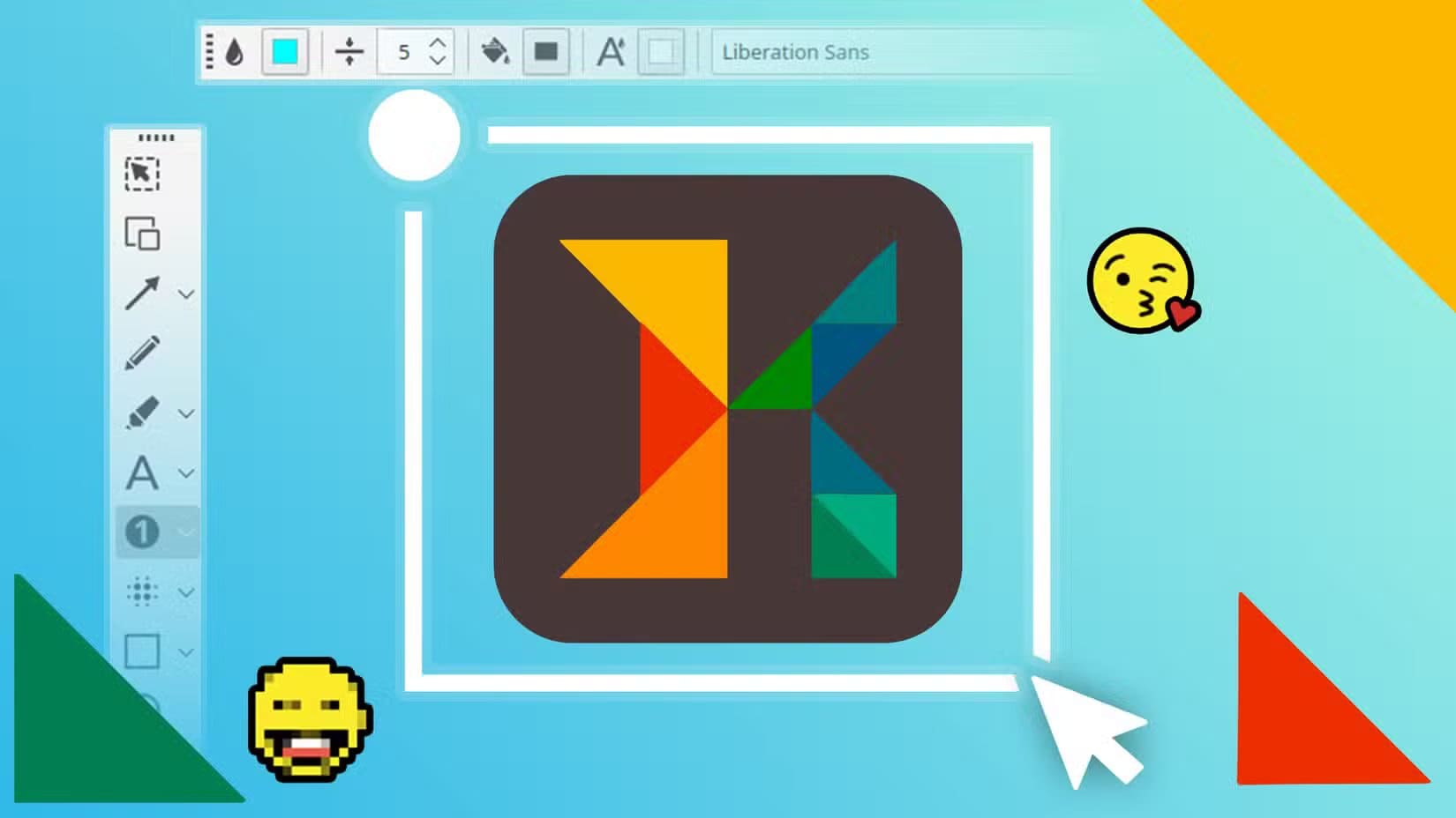 ksnip-logo-in-a-stylized-interface-with-toolbar-icons-a-white-cursor-and-decorative-emojis تطبيقات مفتوحة المصدر وخفيفة تجعل Windows 11 أكثر كفاءة