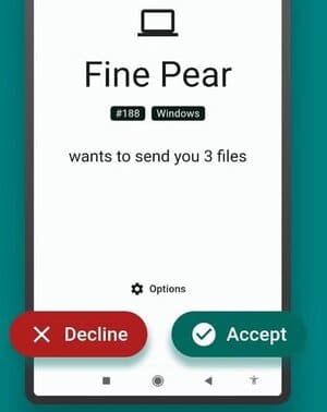 localsend-file-recieve-notification تطبيقات Android مفتوحة المصدر تستحق الاستخدام حتى لو لم تكن مجانية