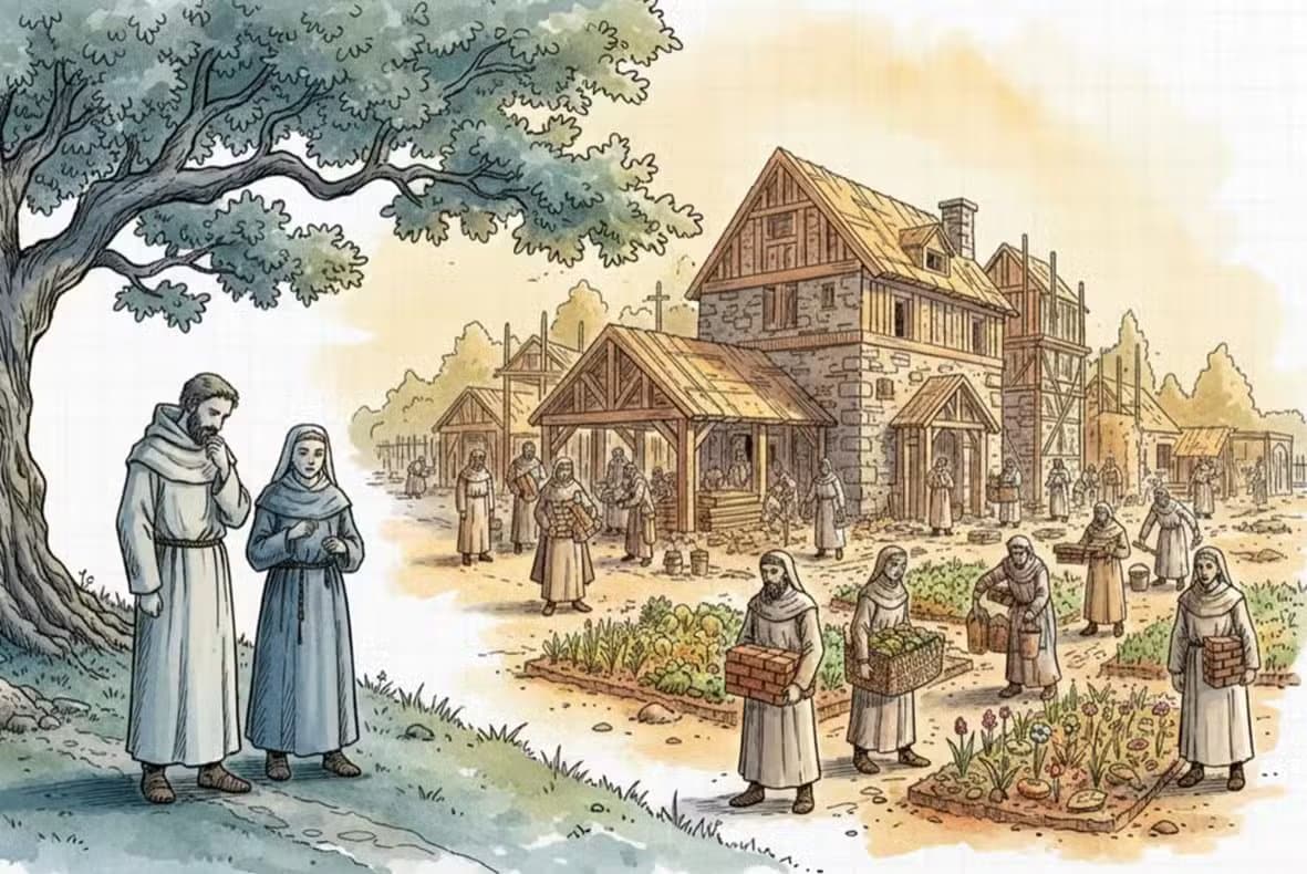 notebooklm-s-video-maker-with-a-priest-next-to-a-nun-and-people-building-a-community طرق مبتكرة لاستخدام NotebookLM لتحسين تنظيم المعرفة وتسريع إنجاز المهام