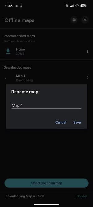 rename-an-offline-map-in-google-maps الطريقة الذكية لاستخدام خرائط Google بدون اتصال بالإنترنت