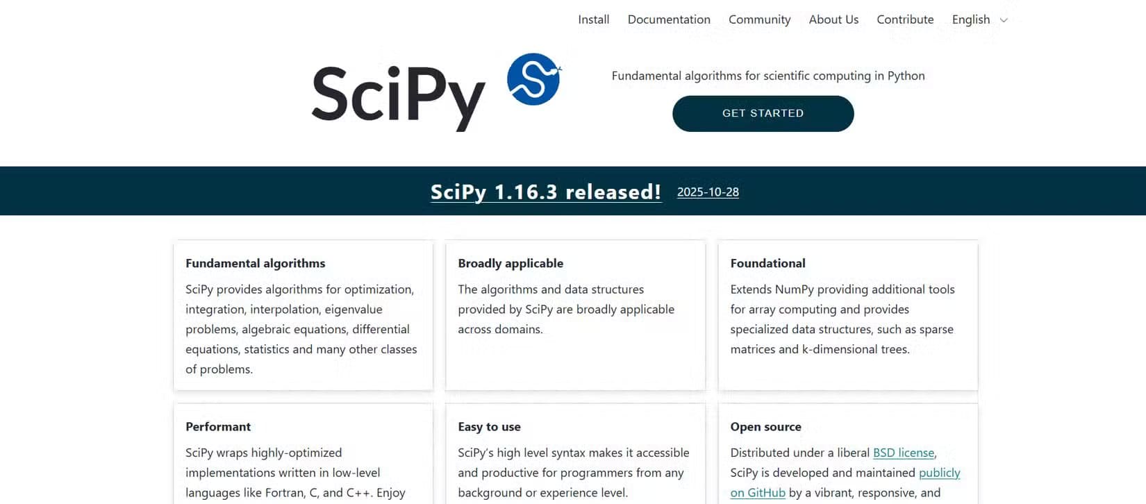 scipy-homepage أدوات Python الأساسية التي تمنح أي جهاز جديد بداية قوية