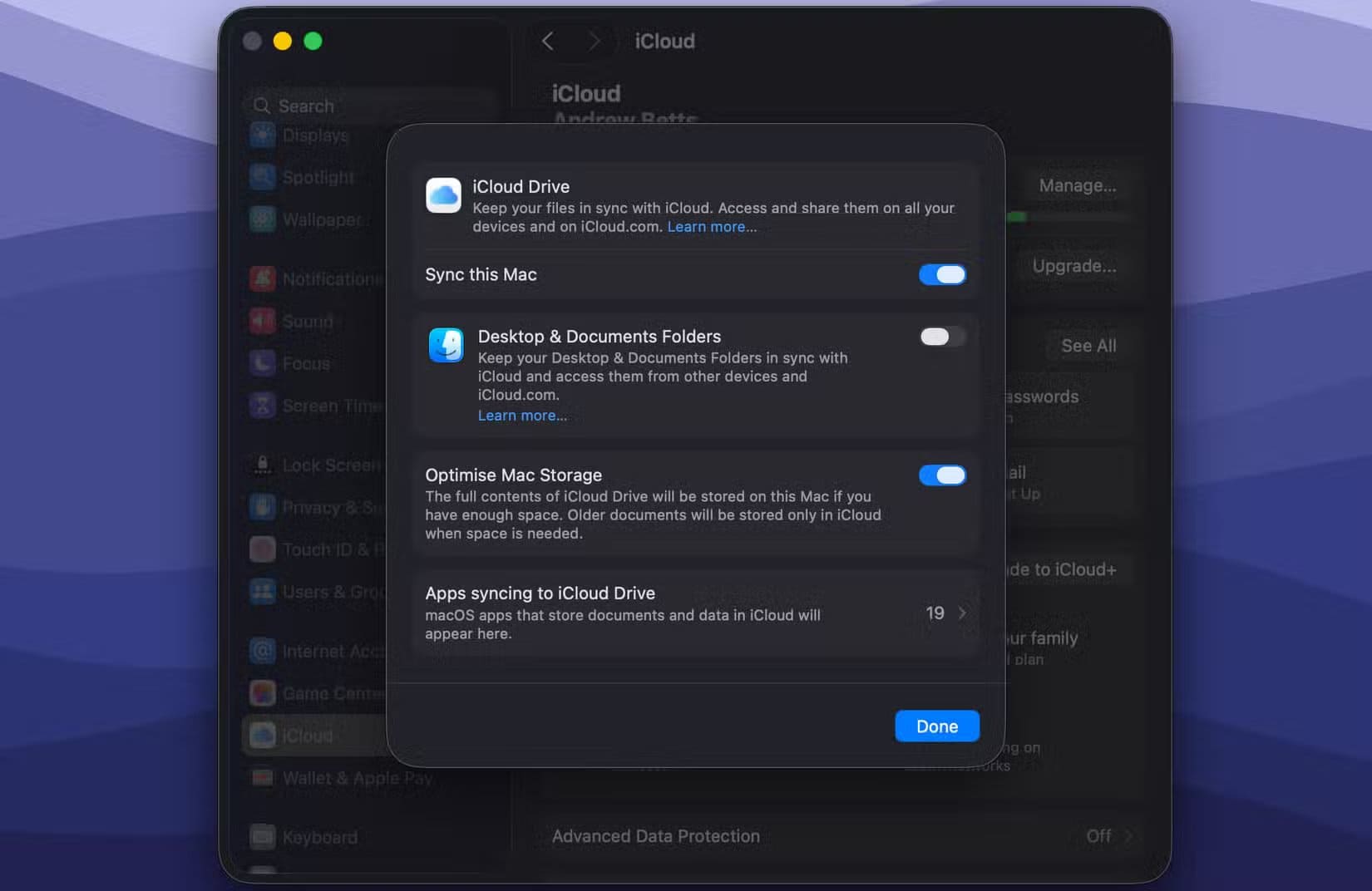 set-up-icloud-in-macos طرق فعّالة لاستعادة مساحة القرص على جهاز Mac دون حذف ملفاتك الأساسية