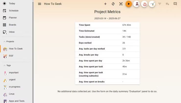super-productivity-project-metrics-analytics-overview أفضل 7 تطبيقات Flatpak لمستخدمي لينُكس