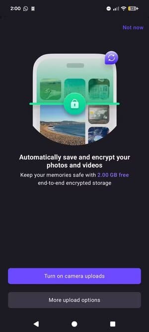 the-backup-option-on-the-proton-drive-mobile-app أفضل بدائل Google Drive التي تركز على الخصوصية