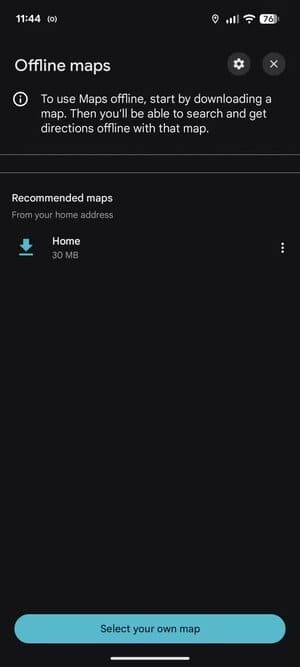 the-offline-maps-screen-in-google-maps الطريقة الذكية لاستخدام خرائط Google بدون اتصال بالإنترنت
