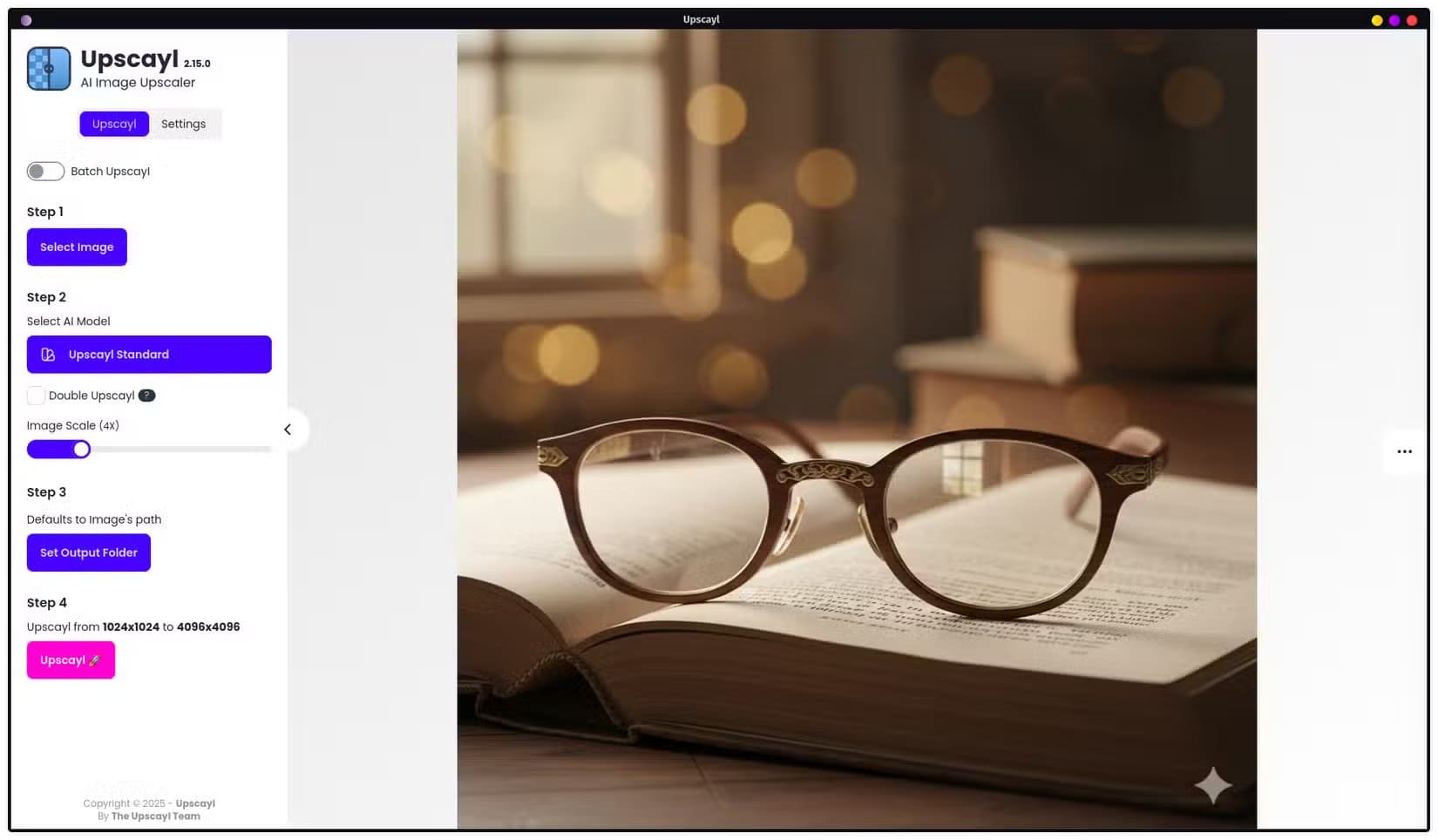 upscayl-user-interface-showing-an-image-uploaded-and-ready-to-be-upscaled أفضل 7 تطبيقات Flatpak لمستخدمي لينُكس