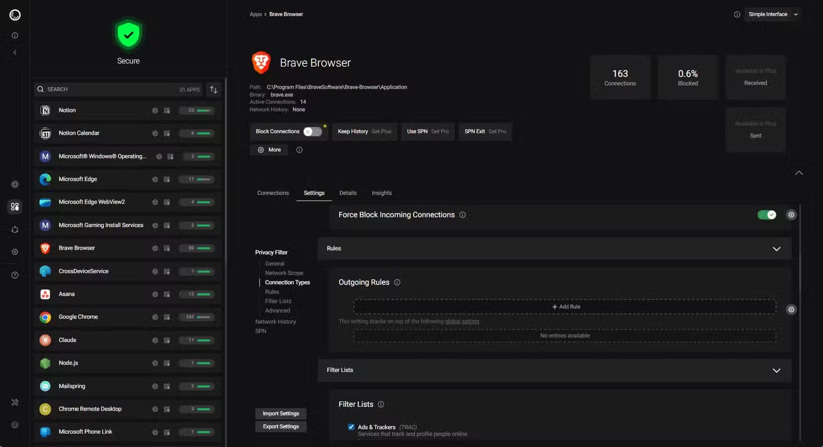 using-portmaster-to-set-network-rules-for-brave-browser طريقة بسيطة للحد من وصول التطبيقات إلى الإنترنت دون تعقيد