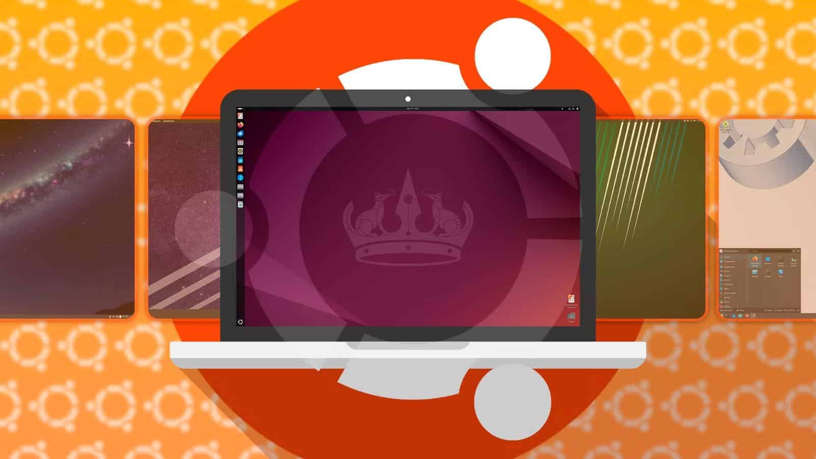 a-laptop-with-ubuntu-and-other-ubuntu-based-distros-in-the-background توزيعات أوبونتو المميزة التي تقدم تجربة أفضل من النسخة الكلاسيكية