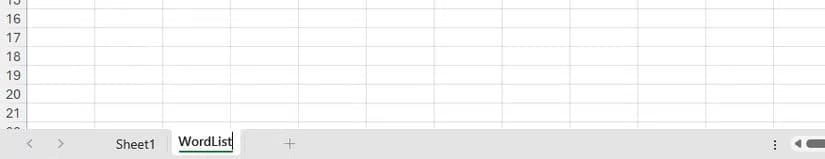 a-new-excel-worksheet-is-added-to-the-current-workbook-and-called-wordlist طريقة ابتكار ألعاب كلمات تفاعلية داخل Excel باستخدام أدواته الذكية
