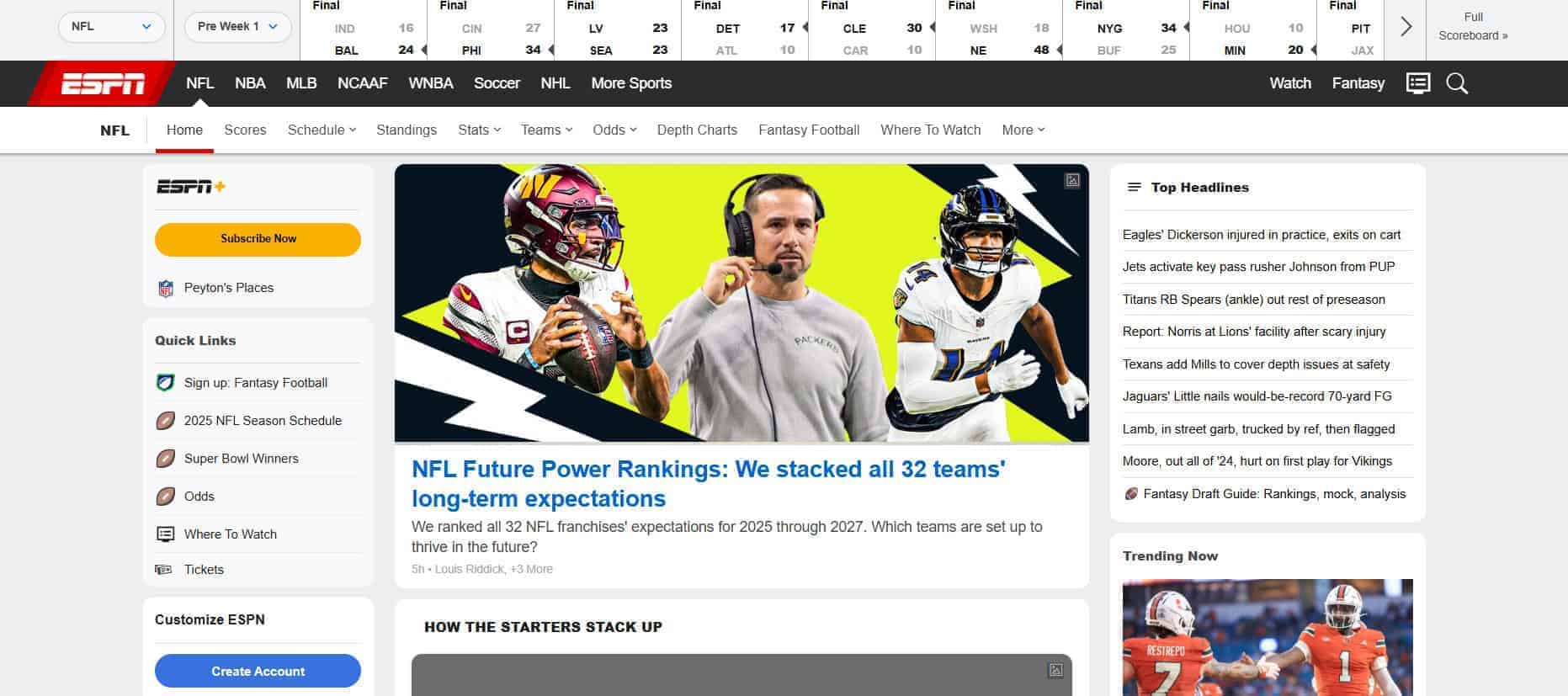 espn-1 أفضل البدائل لبث المباريات الرياضية المباشرة بدون انقطاع