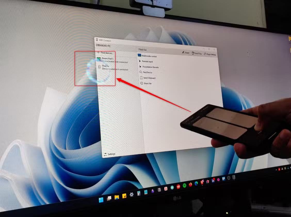 kde-connect-slideshow-pointer-feature مزايا ربط هاتف Android مع Windows لتحقيق تجربة استخدام موحدة بدون تعقيدات