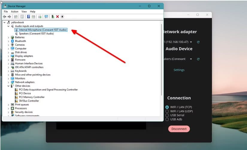 ksnip_20251118-181857 تحويل هاتف Android إلى ميكروفون لاسلكي للكمبيوتر بسهولة وبدون معدات إضافية