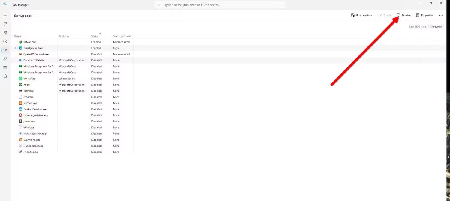 ksnip_20251130-011701 تحسين سرعة بدء تشغيل Windows بخطوات تكشف البرامج المسببة للبطء وتمنع تشغيلها تلقائيًا