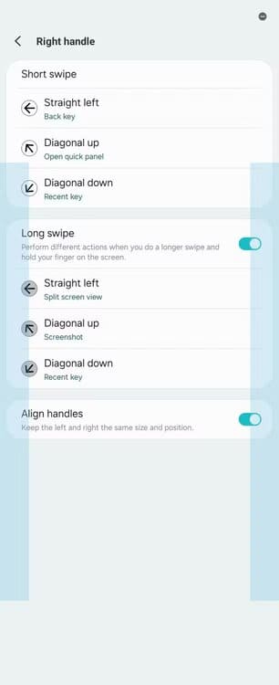 right-handle-options-for-one-hand-operation-module-in-good-lock-on-a-galaxy-z-fold-6 حركات لمس فعالة تجعل واجهة سامسونج تبدو أسرع وأكثر سلاسة