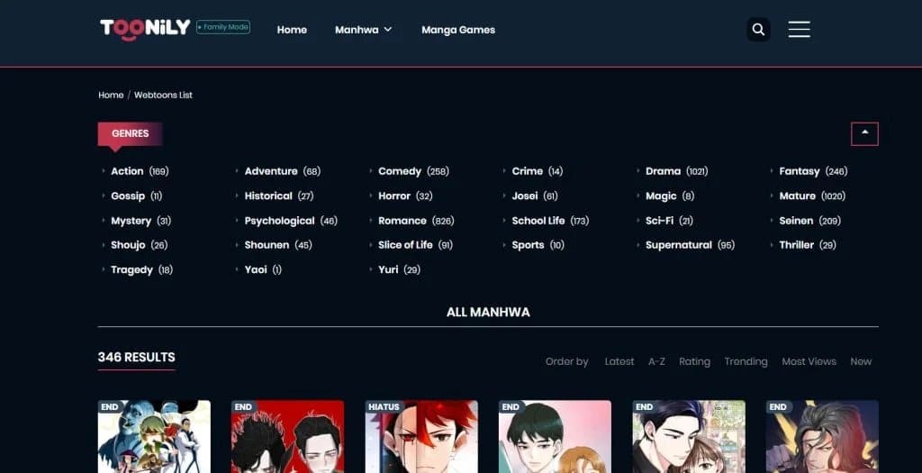 toonily-1024x525-1 أفضل منصات قراءة المانهو الكورية بطريقة قانونية وبجودة عالية