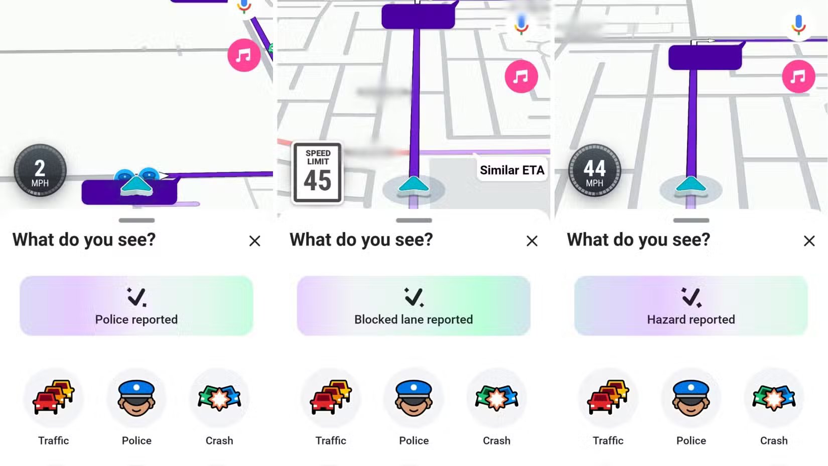 waze-showing-a-police-hazard-and-other-report-hands-free أفضل أوامر Waze الصوتية لقيادة أسهل وتنقل أسرع
