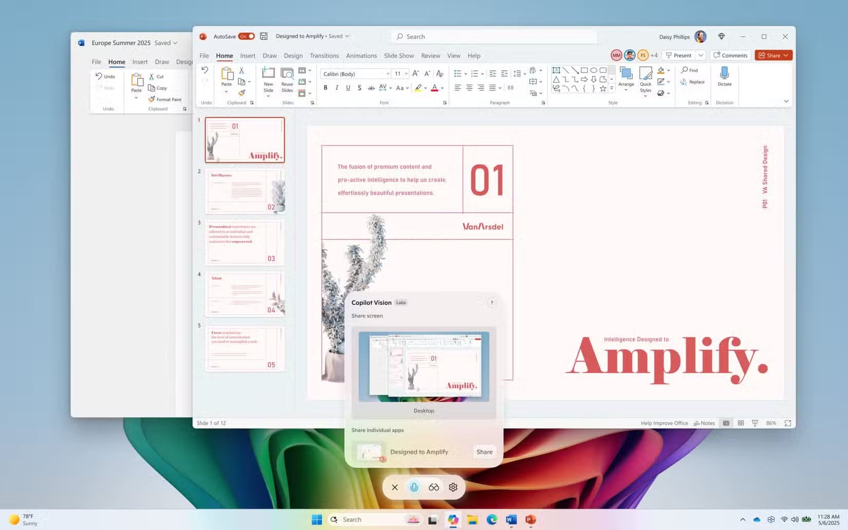 microsoft-copilot-vision-desktop-share-helping-the-user-make-a-powerpoint-about-intelligence تغييرات في ويندوز خلال 2025 أضعفت التجربة وكيف يمكنك إصلاحها