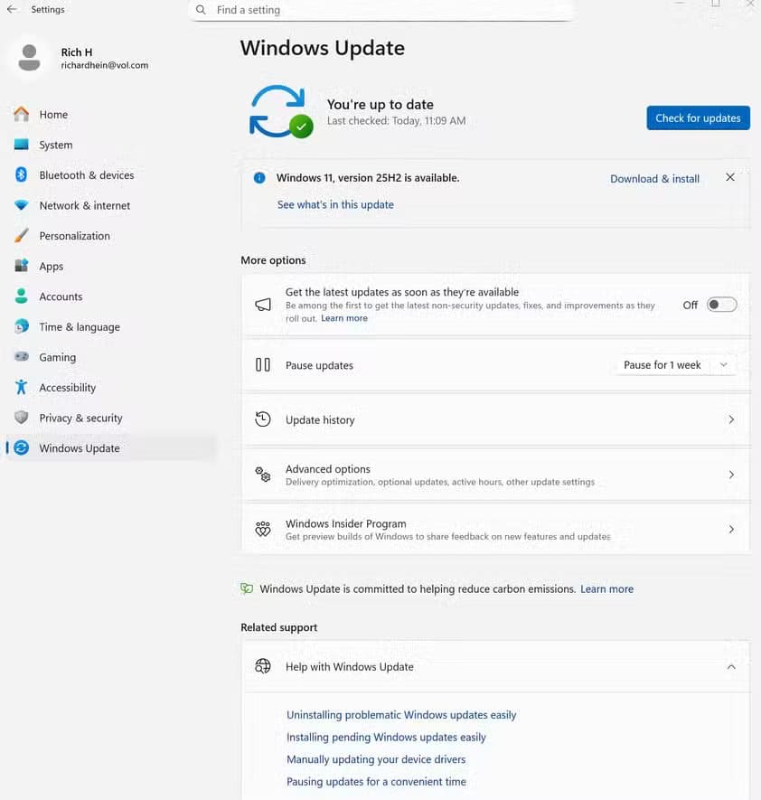windows-update-settings-1 لا تعيد تثبيت Windows 11 بعد التحديثات المعطلة قبل تجربة هذه الخطوات