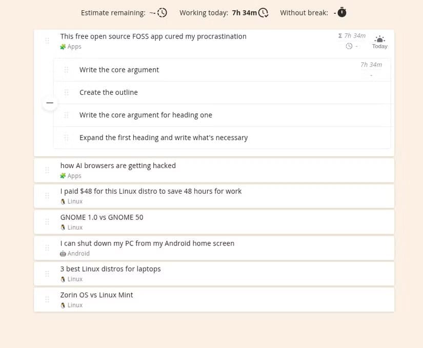 a-task-with-subtasks-in-super-productivity je bezplatná aplikácia s otvoreným zdrojovým kódom, ktorá vám pomôže prelomiť cyklus prokrastinácie a zvýšiť produktivitu.