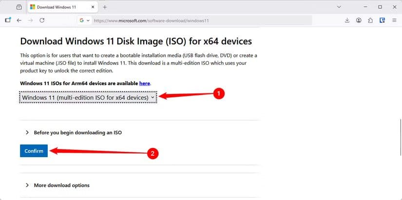 downloading-the-windows-11-iso-from-microsoft أفضل طريقة لإزالة برامج ويندوز 11 غير الضرورية وتثبيت برامجك المفضلة دفعة واحدة