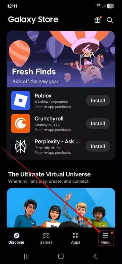 galaxy-store-screenshot-1-1 سبب ظهور ألعاب تلقائية على هاتف أندرويد وكيف تمنع تثبيتها نهائيا