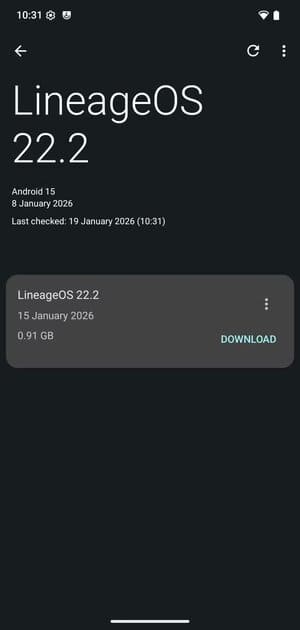lineageos-updates-screen طريقة إحياء هاتف أندرويد قديم باستخدام نظام تشغيل مفتوح المصدر وتحسين أدائه