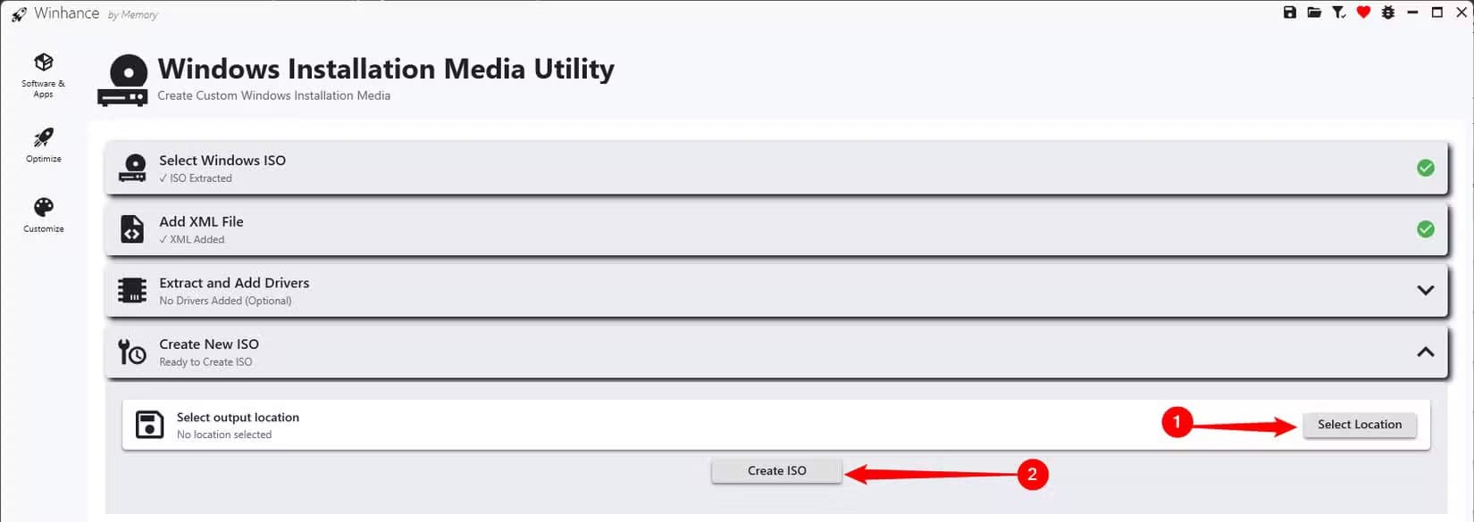 pick-where-you-want-to-save-the-iso-then-click-create-iso أفضل طريقة لإزالة برامج ويندوز 11 غير الضرورية وتثبيت برامجك المفضلة دفعة واحدة