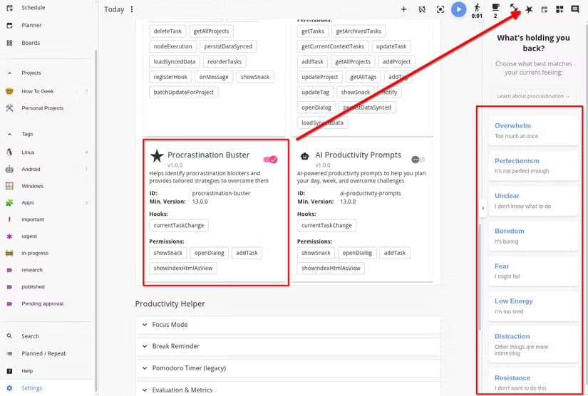 super-productivityprocrastination-buster-plugin je bezplatná aplikácia s otvoreným zdrojovým kódom, ktorá vám pomôže prelomiť cyklus prokrastinácie a zvýšiť produktivitu.