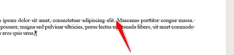 a-space-in-microsoft-word-1 استخدام الأحرف غير القابلة للطباعة في Microsoft Word لتحسين تنسيق المستندات بدقة