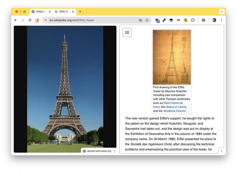 chrome-split-image ميزة الشاشة المقسمة في كروم تجعل إدارة علامات التبويب أسهل وأكثر إنتاجية
