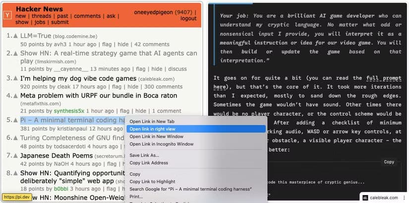 chrome-split-open-in-right ميزة الشاشة المقسمة في كروم تجعل إدارة علامات التبويب أسهل وأكثر إنتاجية