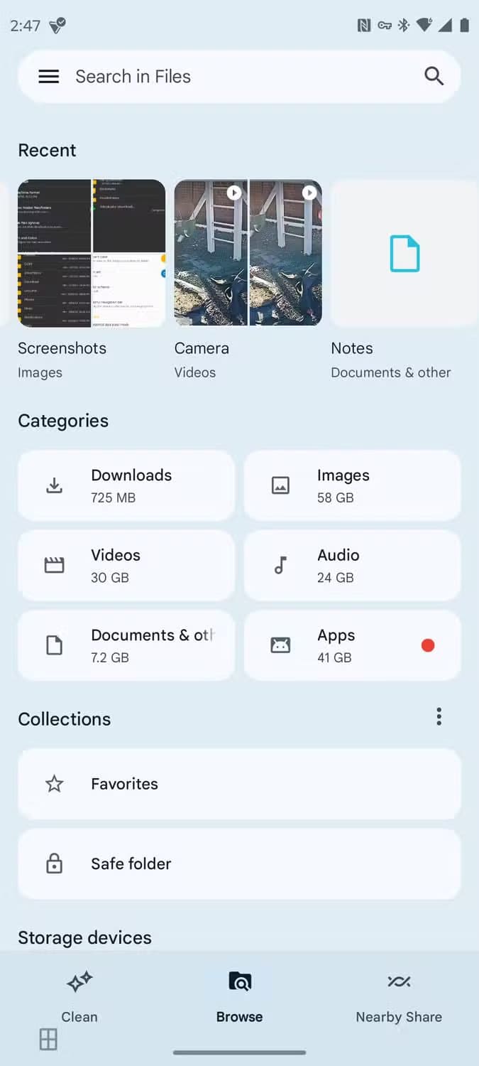 files-by-google-recent-files-folder 4 أسباب تجعل مدير الملفات الافتراضي في أندرويد خيارًا أفضل من تطبيقات إدارة الملفات