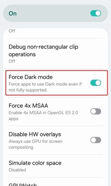 Mengapa Anda harus mengaktifkan mode pengembang di Android untuk performa yang lebih baik dan kontrol perangkat penuh? (force-dark-mode)